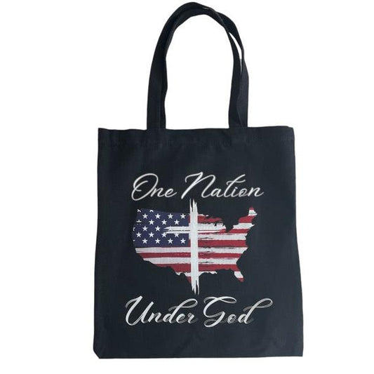 Patriotic One Nation Under God Canvas Tote Bag